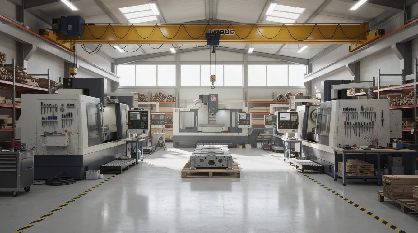 Manchester precision engineering workshop — CNC machines in a precision engineering shop, Elmax Engineering Stockport